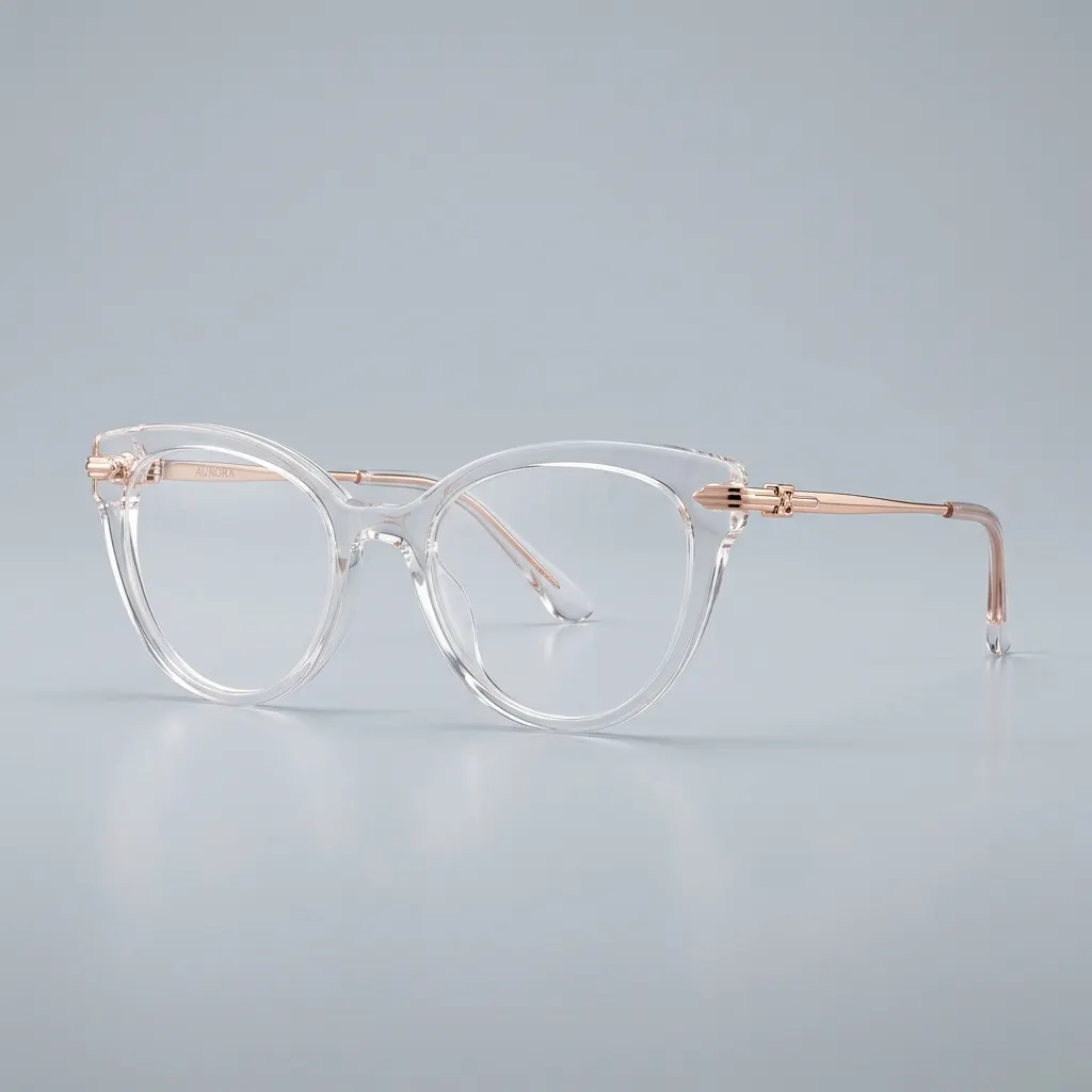 Crystal Rose-Gold Cat-Eye Frame